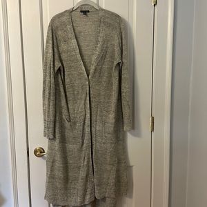 Eileen Fisher soft gray linen duster